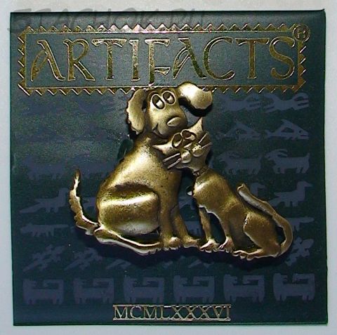 Брошь "Кот и Пес - лучшие друзья" под бронзу