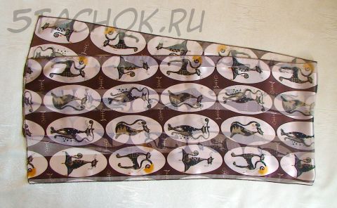 Шарфик "Котяры" коричнево-шоколадный