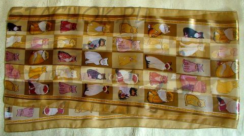 Шарфик "Породы кошек" золотистый