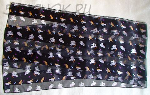 Шарфик "Забавные котята" черный