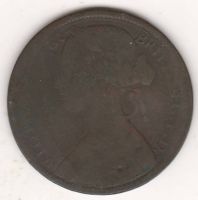 1 пенни 1862 г. Великобритания