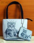 Сумочка и кошелечек для девочки "Котенок с короной"