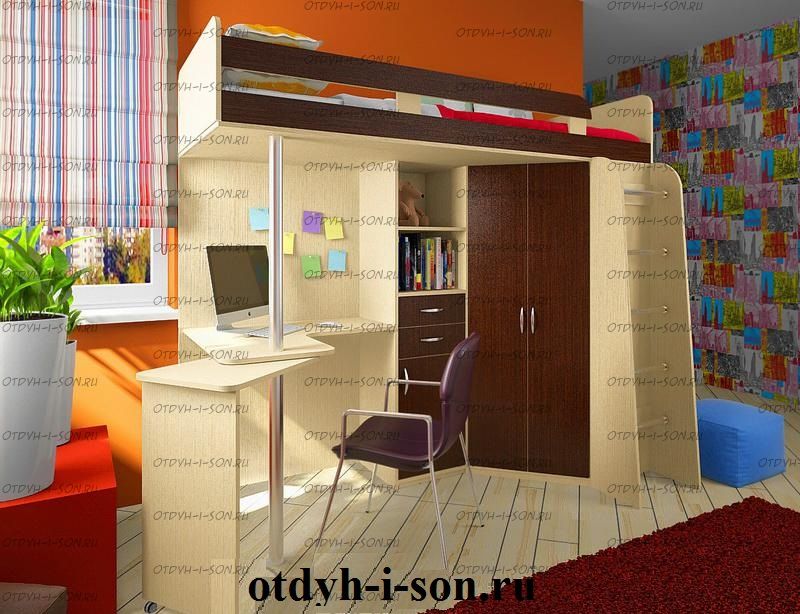 Кровать-чердак Фанки Кидз 1 Лайт ФМ