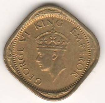1/2 анны 1943 г. Британская Индия