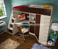 Кровать-чердак Фанки Кидз 7 СВ + лестница