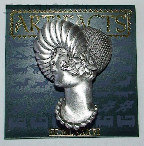 Брошь "Дама в шляпе" под олово