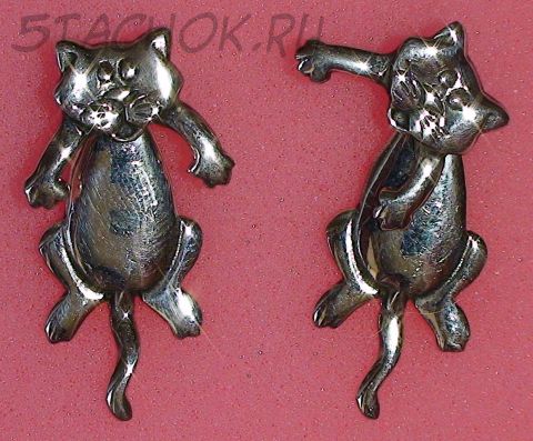 Серьги серебряные "Котик" (925проба)