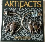 Серьги-кольца гвоздики "Попугайчики" под олово