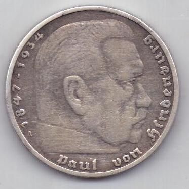 5 марок 1936 г. Германия