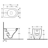 унитаз Kerasan Aquatech 3718, схема