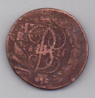 2 копейки 1788 г. перечекан