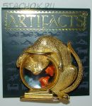 Брошь "Кот и аквариум-3" под золото