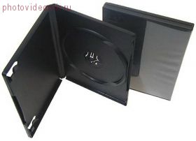 Коробка (футляр) DVD Box 9 мм для 1 диска, черный, глянцевая пленка, 10 шт.