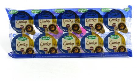 Сливки Campina, порционные, 10%, 10 шт/уп