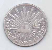2 реала 1848 г. Мексика