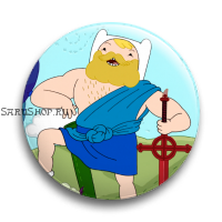 Значок  56 мм.  Adventure Time