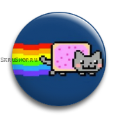 Значок  37 мм.  Nyan Cat