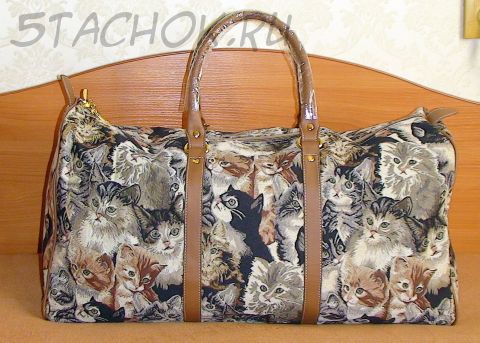 Сумка гобеленовая дорожная "Кошки"