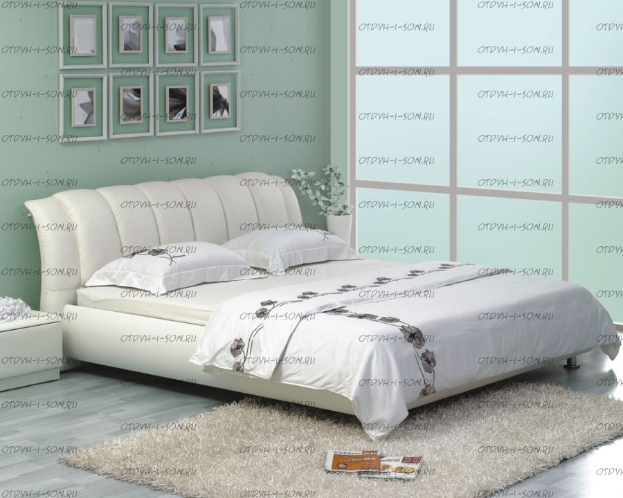 Кровать кожаная 1041 с подъемным механизмом Татами