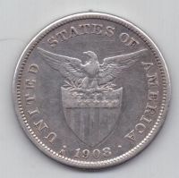 1 песо 1908 г. сша (филиппины)