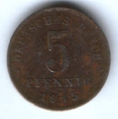 5 пфеннигов 1915 г. Германия