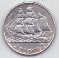 2 злотых 1936 г. парусник