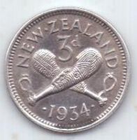 3 пенса 1934 г. Новая зеландия(Великобритания)