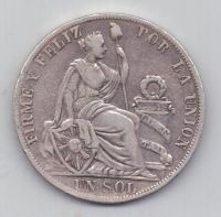 1 соль 1889 г. Перу