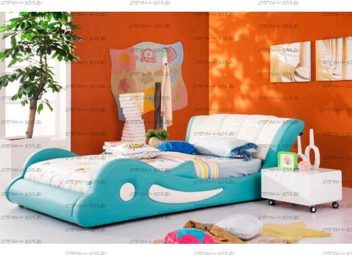 Кровать кожаная AE003 Татами