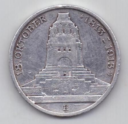 3 марки  1913 г. Саксония. Германия