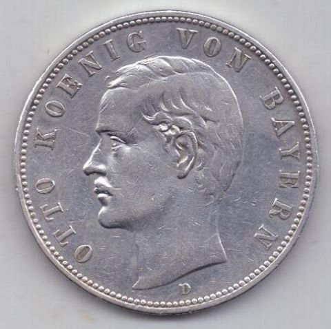 5 марок 1907 г. Бавария. Германия