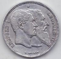 2 франка 1880 г. Бельгия(редкость)