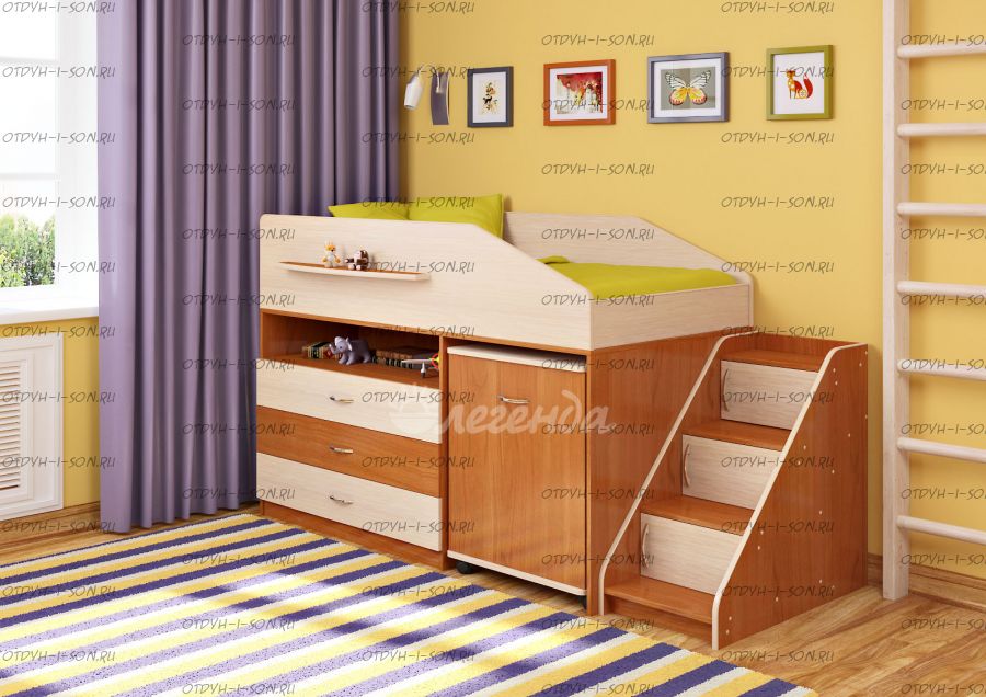 Кровать-чердак Легенда-12.2 со столом