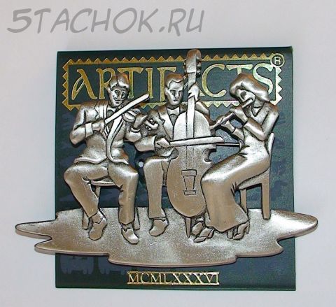 Брошь "Музыкальное трио" под олово