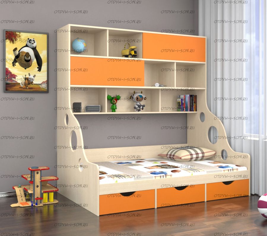 Кровать с антресолью Дельта 21.02 (120х190)