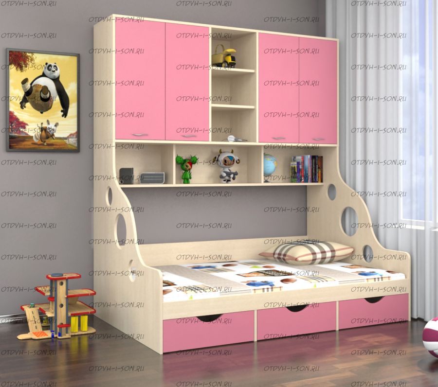 Кровать с антресолью Дельта 21.01 (120х190)