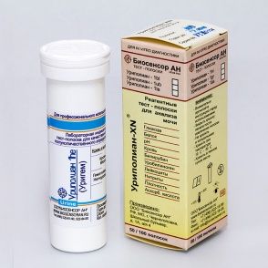 Уриполиан - 1he, (кровь в моче), Биосенсор АН, 100 полосок