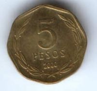 5 песо 2000 г. Чили