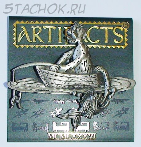 Брошь "Кот-рыбак" под олово