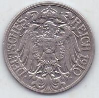 25 пфеннигов 1910 г. Германия