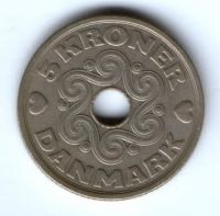 5 крон 1990 г. Дания