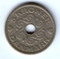 5 крон 1990 г. Дания