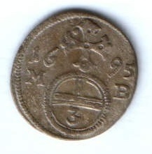 3 пфеннига 1695 г. Австрия