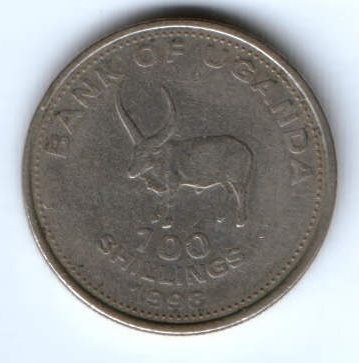 100 шиллингов 1998 г. Уганда