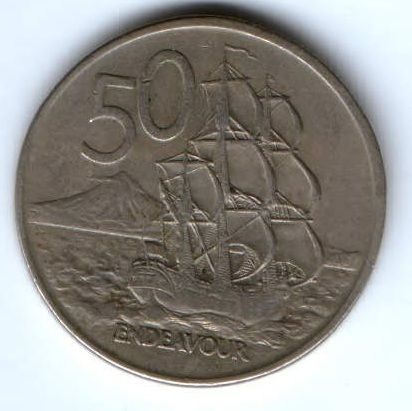 50 центов 1972 г. Новая Зеландия