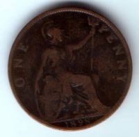 1 пенни 1898 г. Великобритания