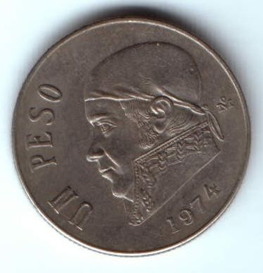 1 песо 1974 г. Мексика