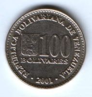 100 боливар 2001 г. Венесуэла