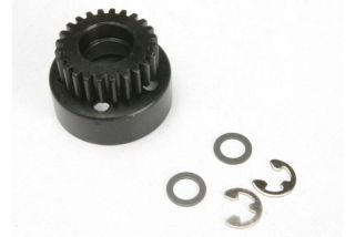 Clutch bell, (24-tooth)/ 5x8x0.5mm fiber washer (2)/ 5mm E-clip (requires #4611-ball bearings, 5x11x - TRA4124