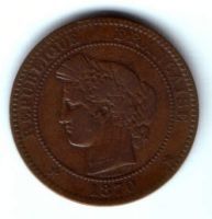 10 сантимов 1870 г. Франция